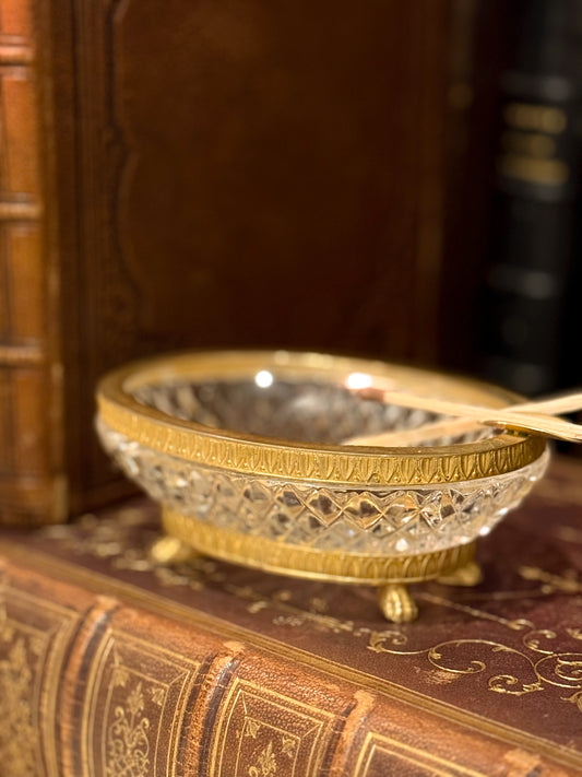 Crystal and Brass Tray