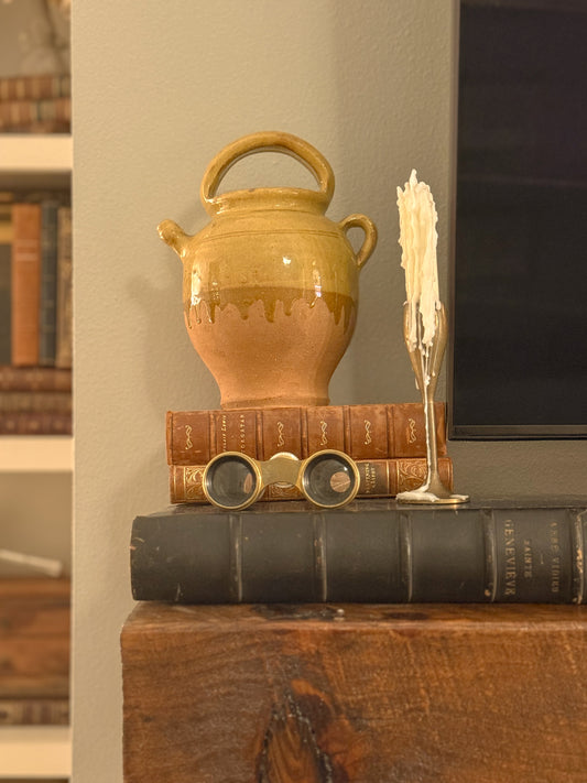 Antique French Glazed Terracotta Confit Jug