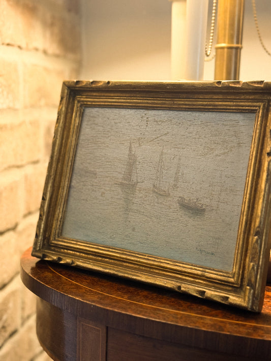 Signed French Harbor Painting “Port à la Brume” | M. Hernandez