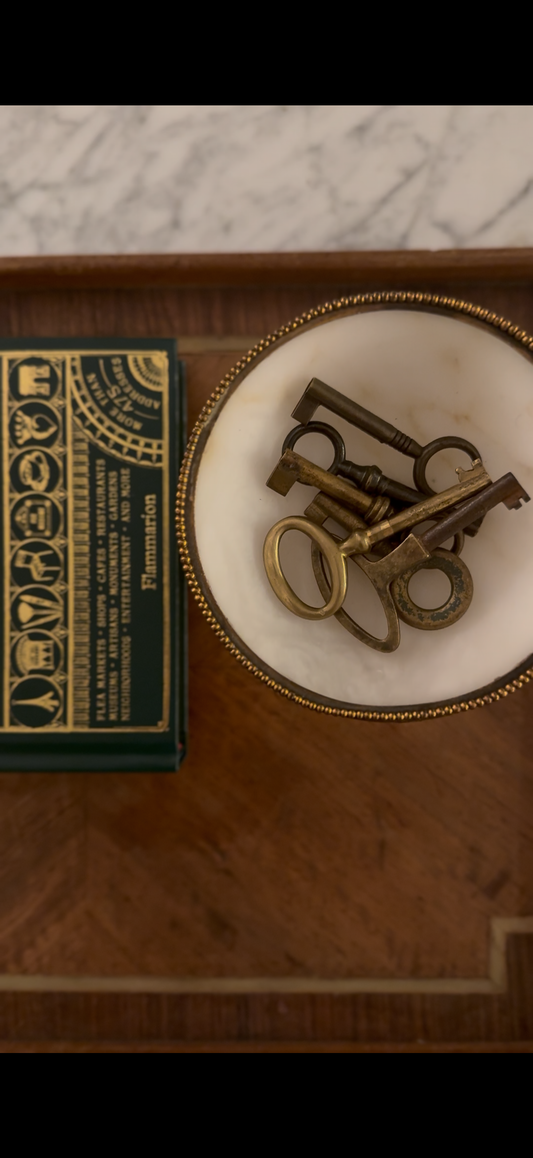 Alabaster Compote with Gilt Base