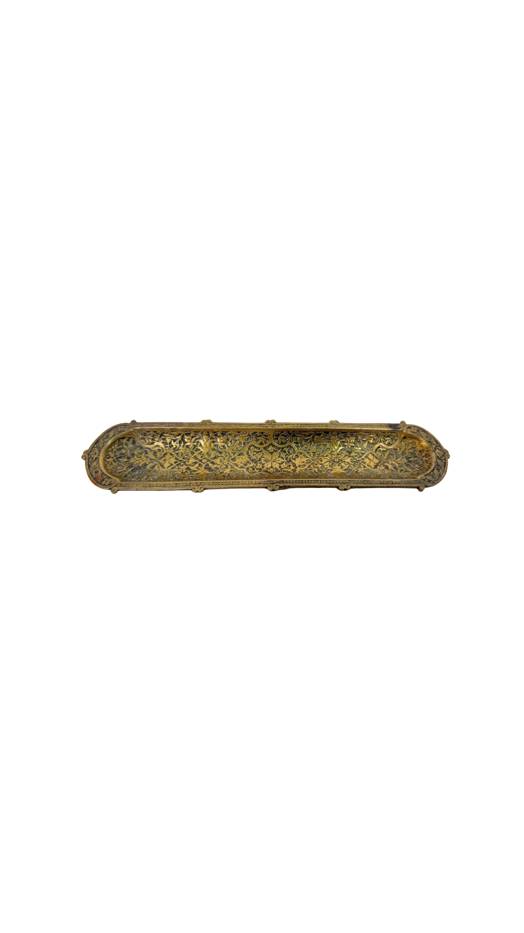 French Gilt Pen Tray with Damascene Detailing