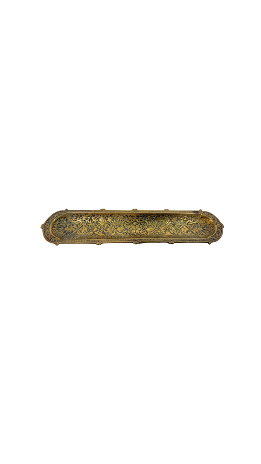 French Gilt Pen Tray with Damascene Detailing