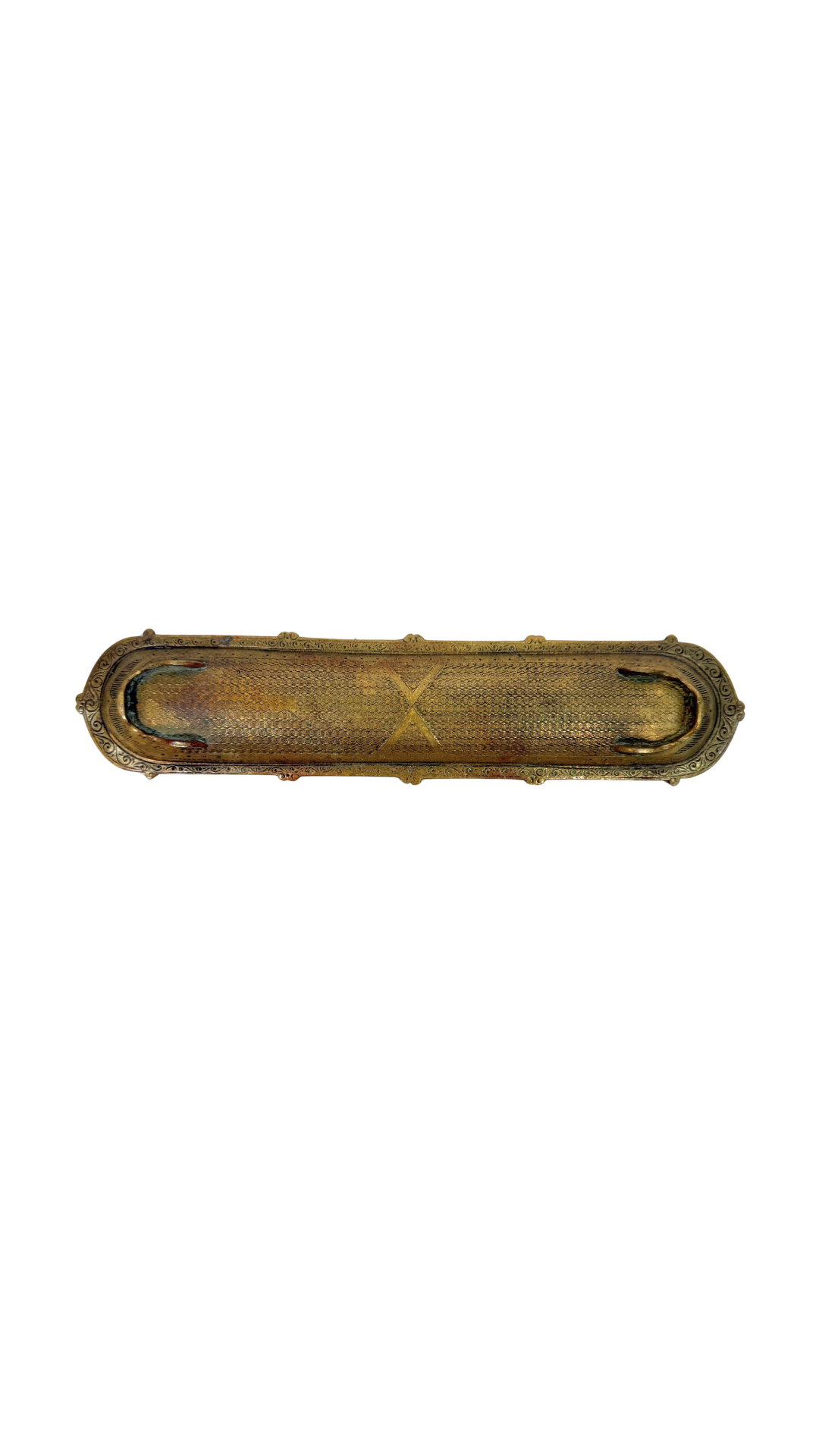 French Gilt Pen Tray with Damascene Detailing