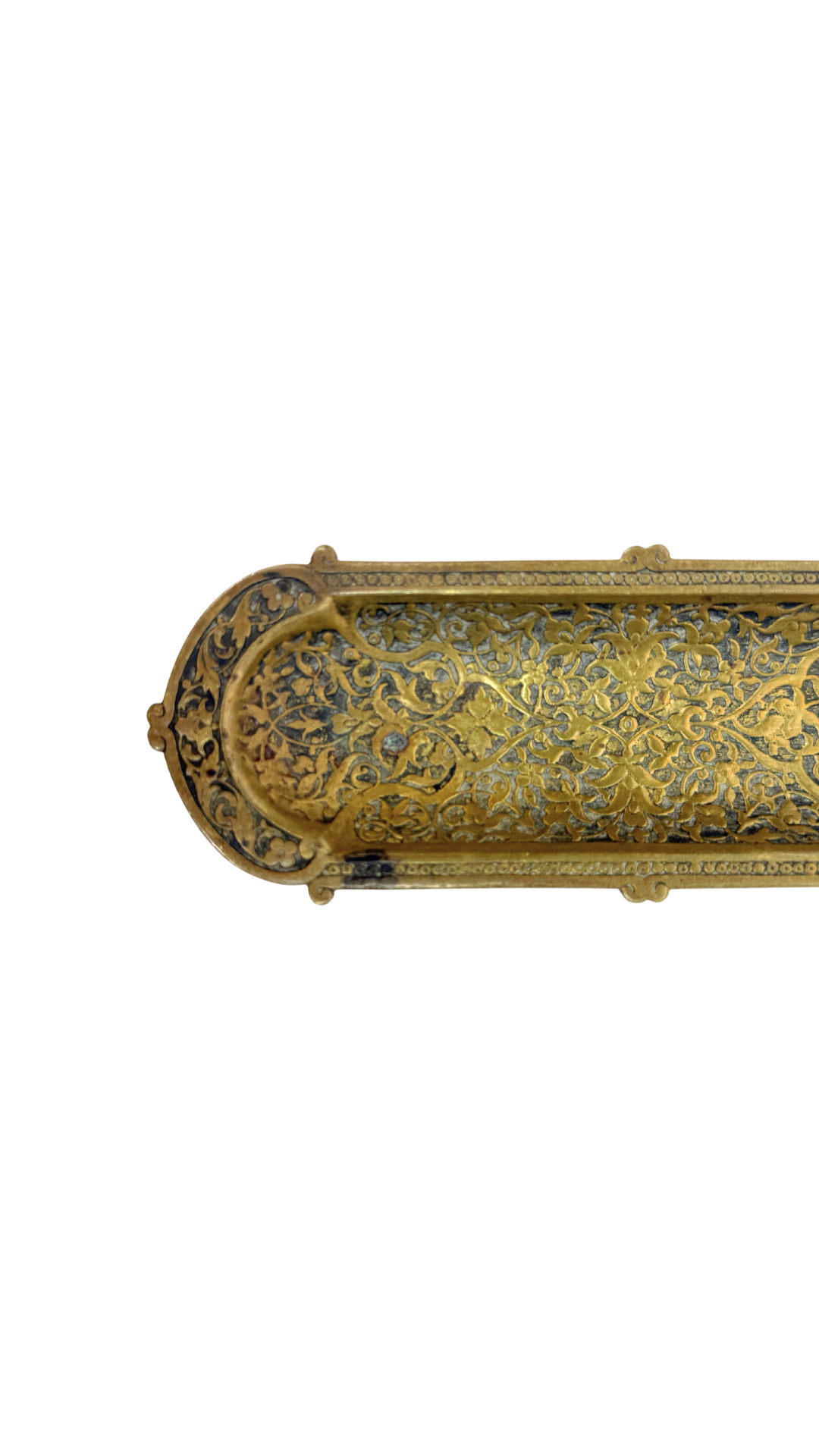 French Gilt Pen Tray with Damascene Detailing