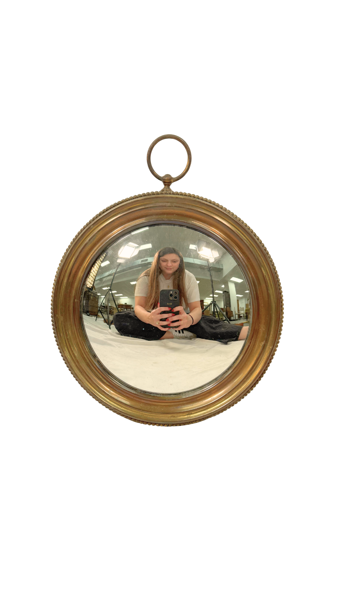 19th-Century French Convex “Butler’s” Mirror