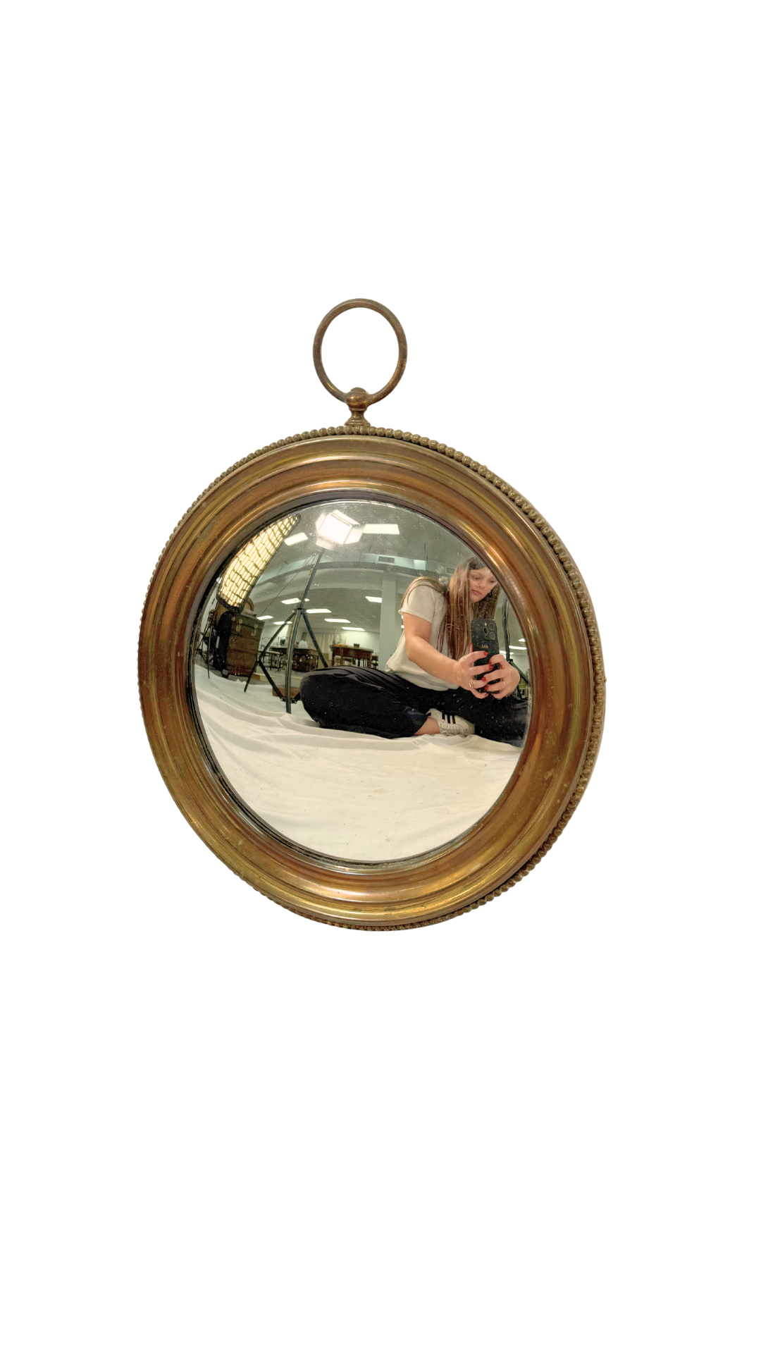 19th-Century French Convex “Butler’s” Mirror