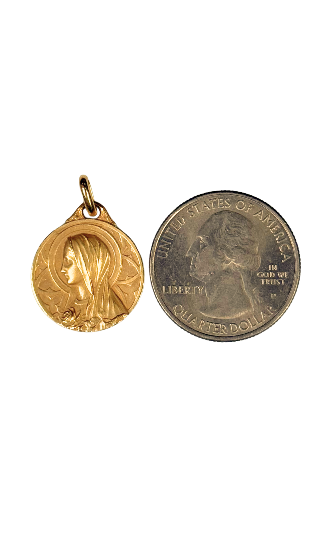 Antique 14k Gold Virgin Mary Pendant
