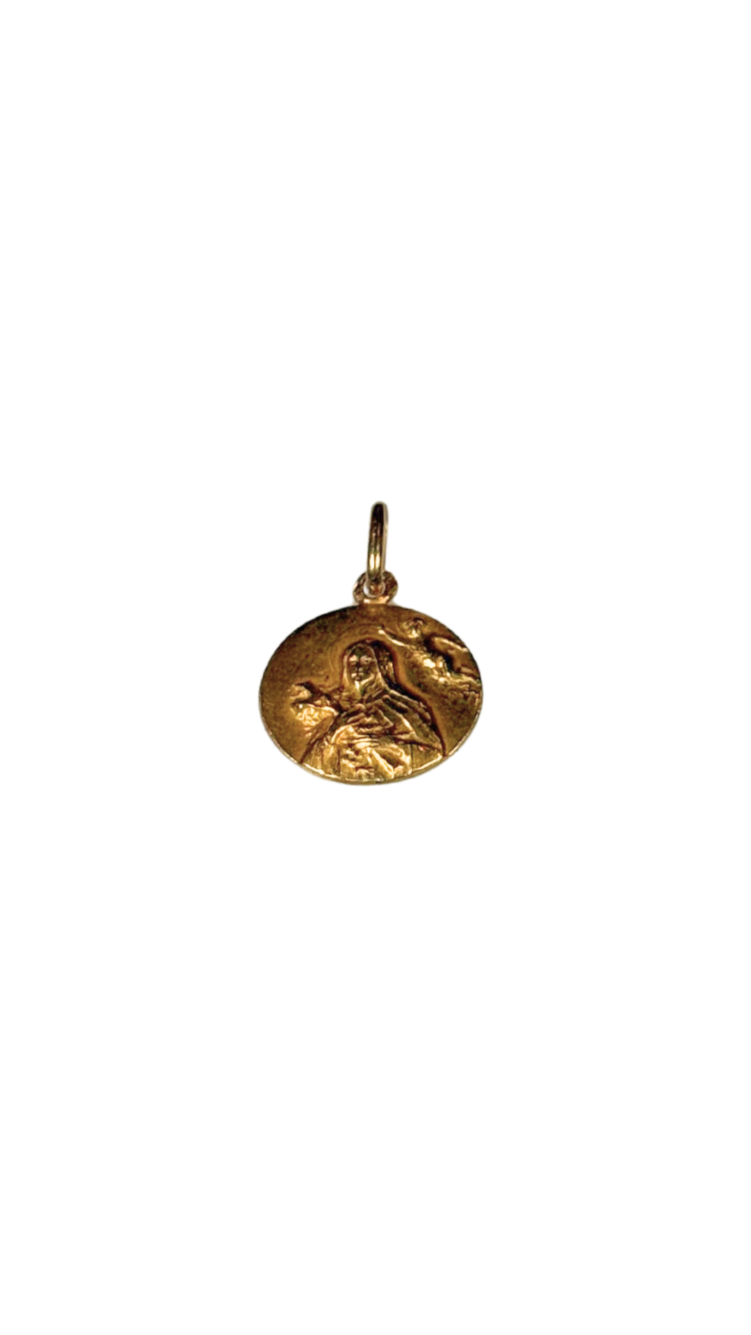 Antique French 14k Madonna of Sorrows Gold Pendant (Notre-Dame des Douleurs)