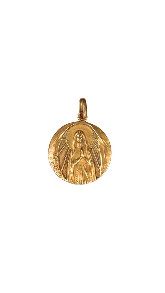 Antique 14k French Gold Pendant – Our Lady of Grace (Miraculous Madonna)