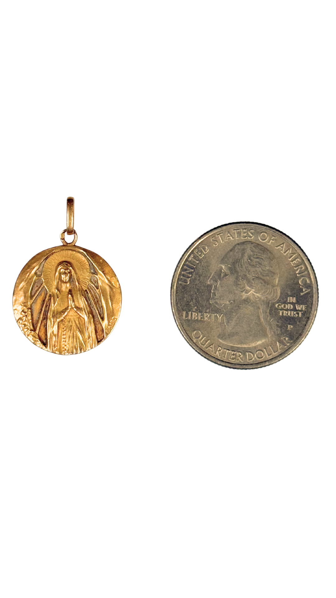 Antique 14k French Gold Pendant – Our Lady of Grace (Miraculous Madonna)