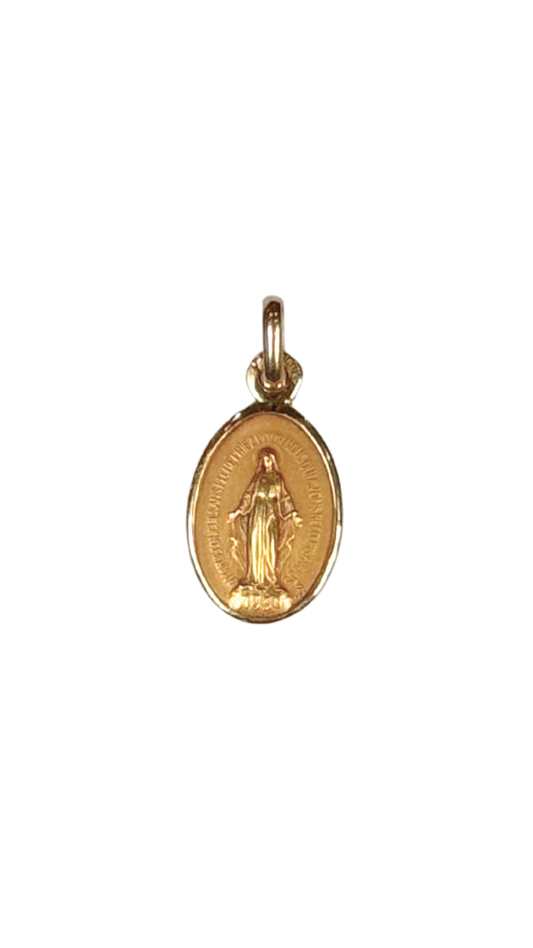 14k Gold Pendant – The Miraculous Medal (Our Lady of Grace)