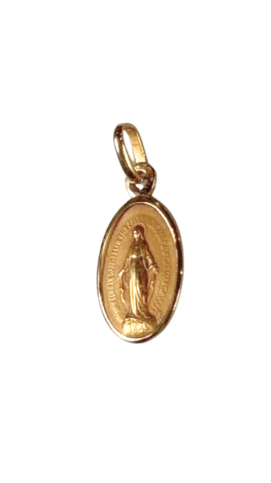 14k Gold Pendant – The Miraculous Medal (Our Lady of Grace)
