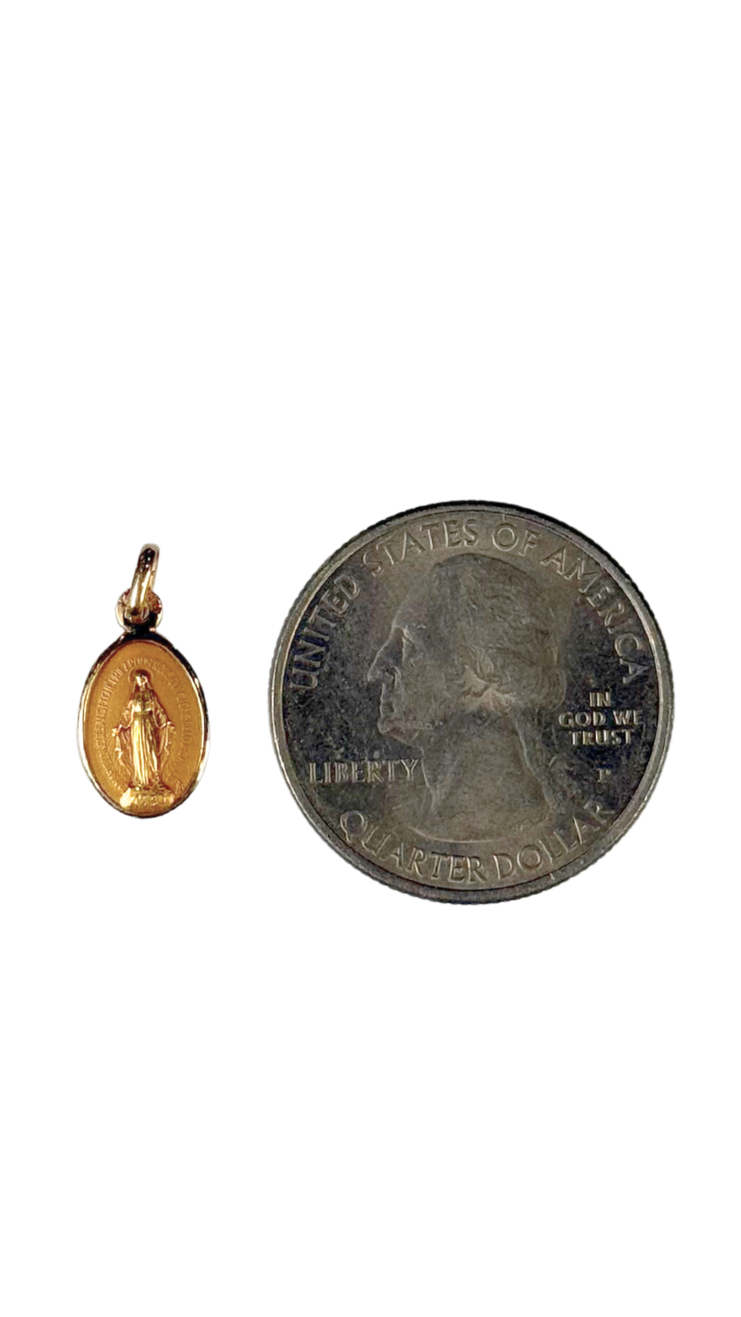 14k Gold Pendant – The Miraculous Medal (Our Lady of Grace)