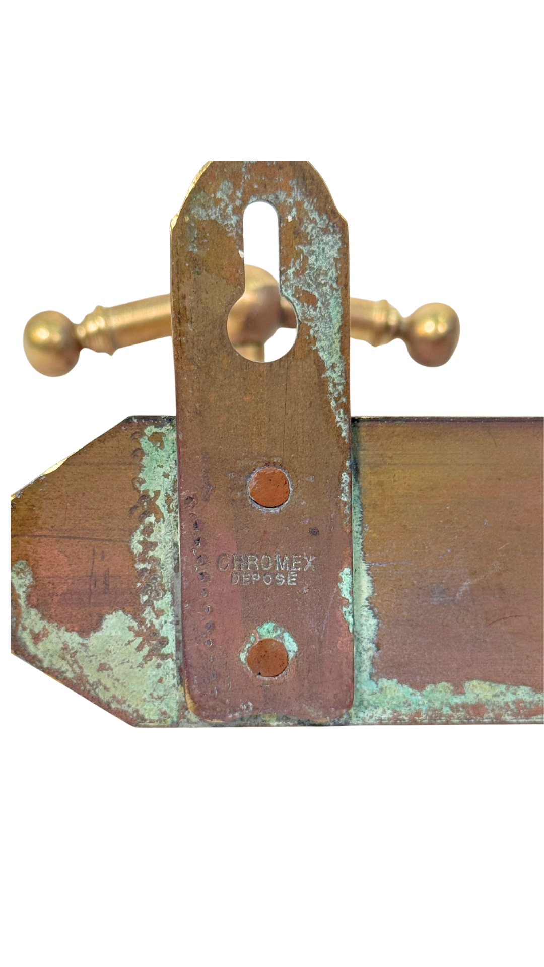 French Chromex Brass Wall Hook Rack