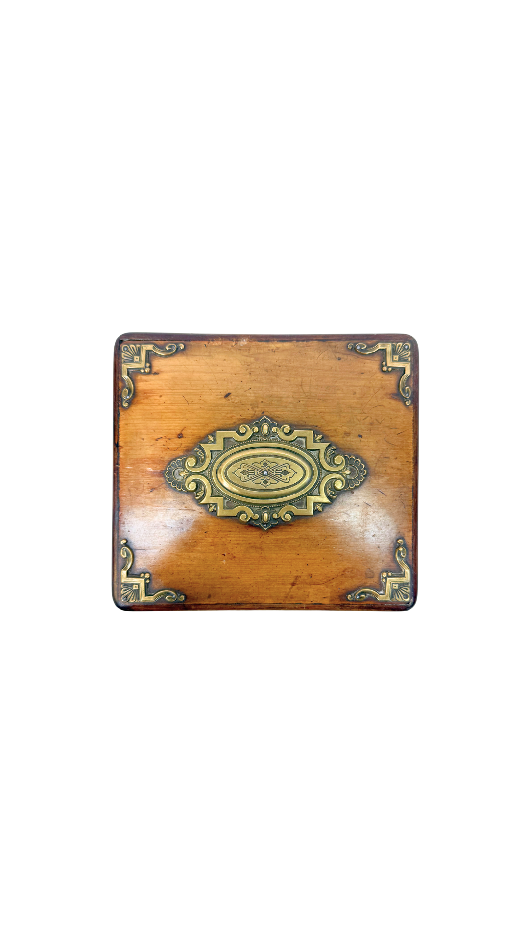 French Inlaid Wood Box with Key