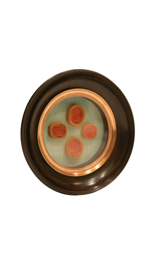 French Wax Seal Impressions in Antique Frame