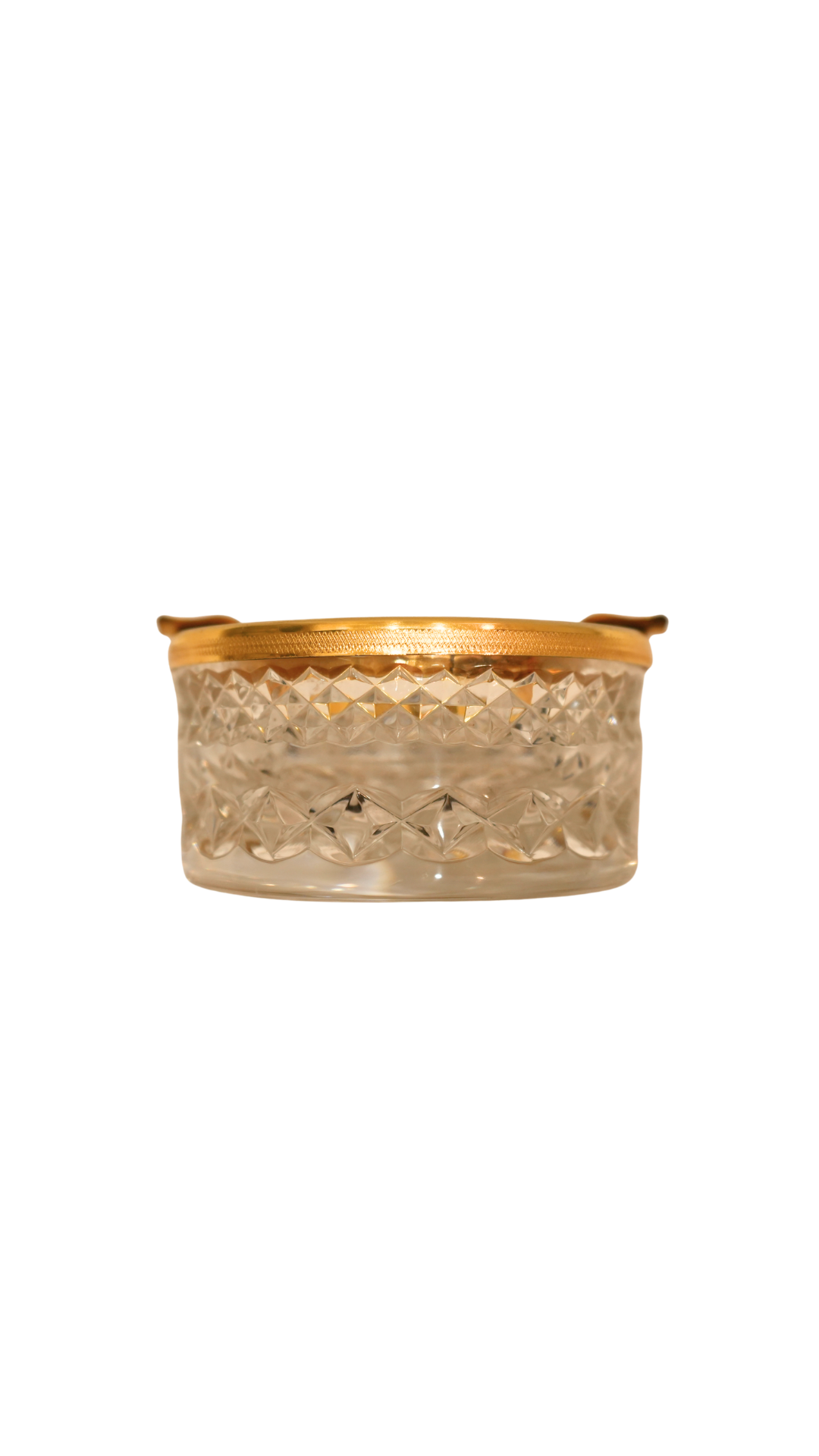 French Cut Crystal & Gilt Brass Ashtray