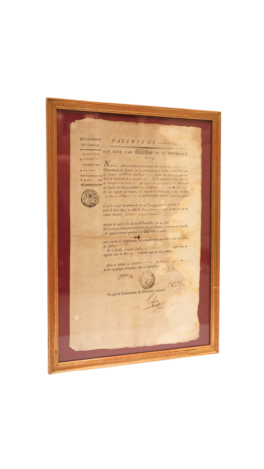 Late 18th-Century French Revolutionary Notary Patent Document