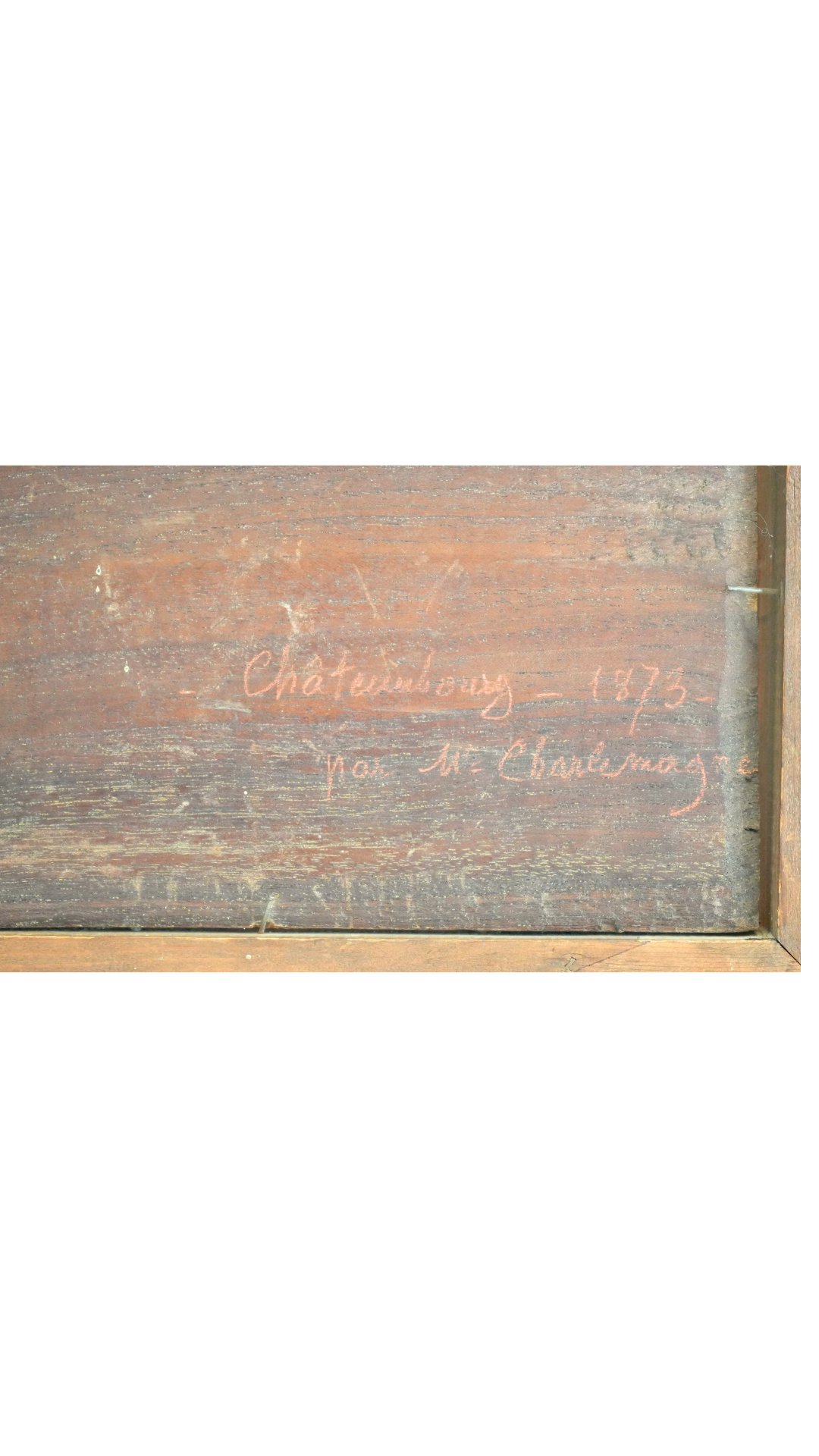 French Landscape Painting in Oak Frame