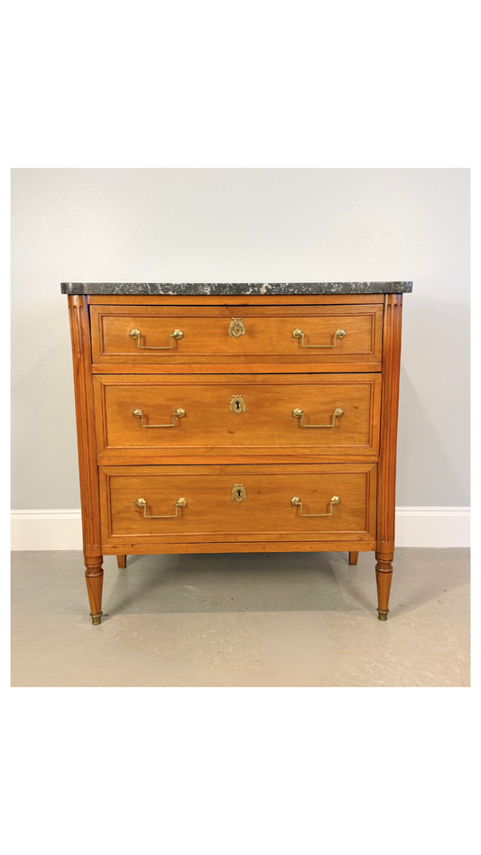 French Louis XVI Style Walnut Commode