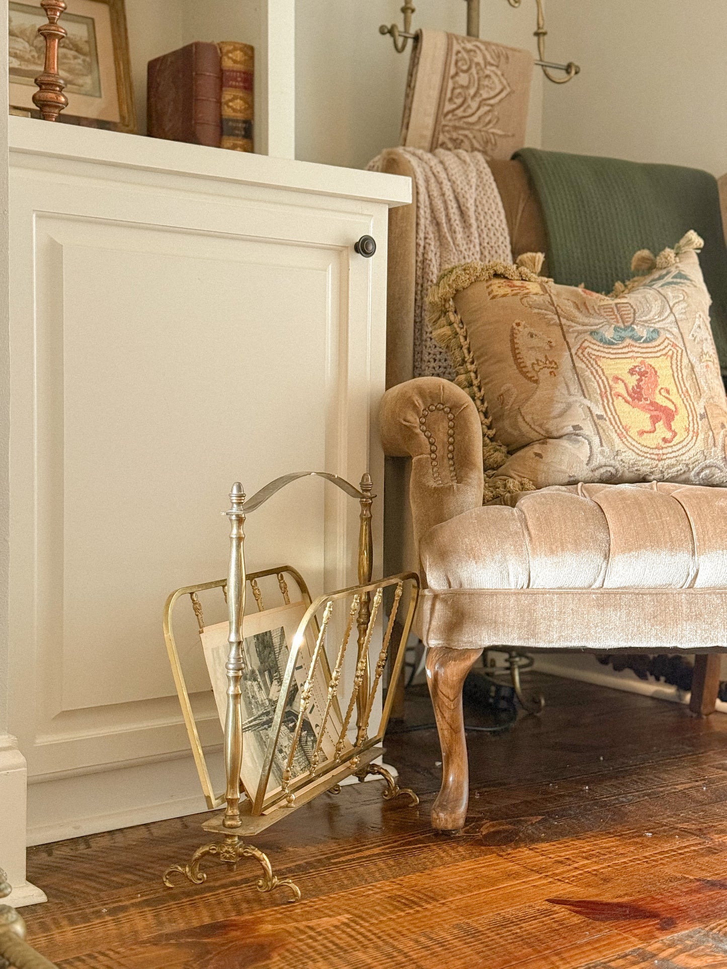Italian Brass Magazine Rack