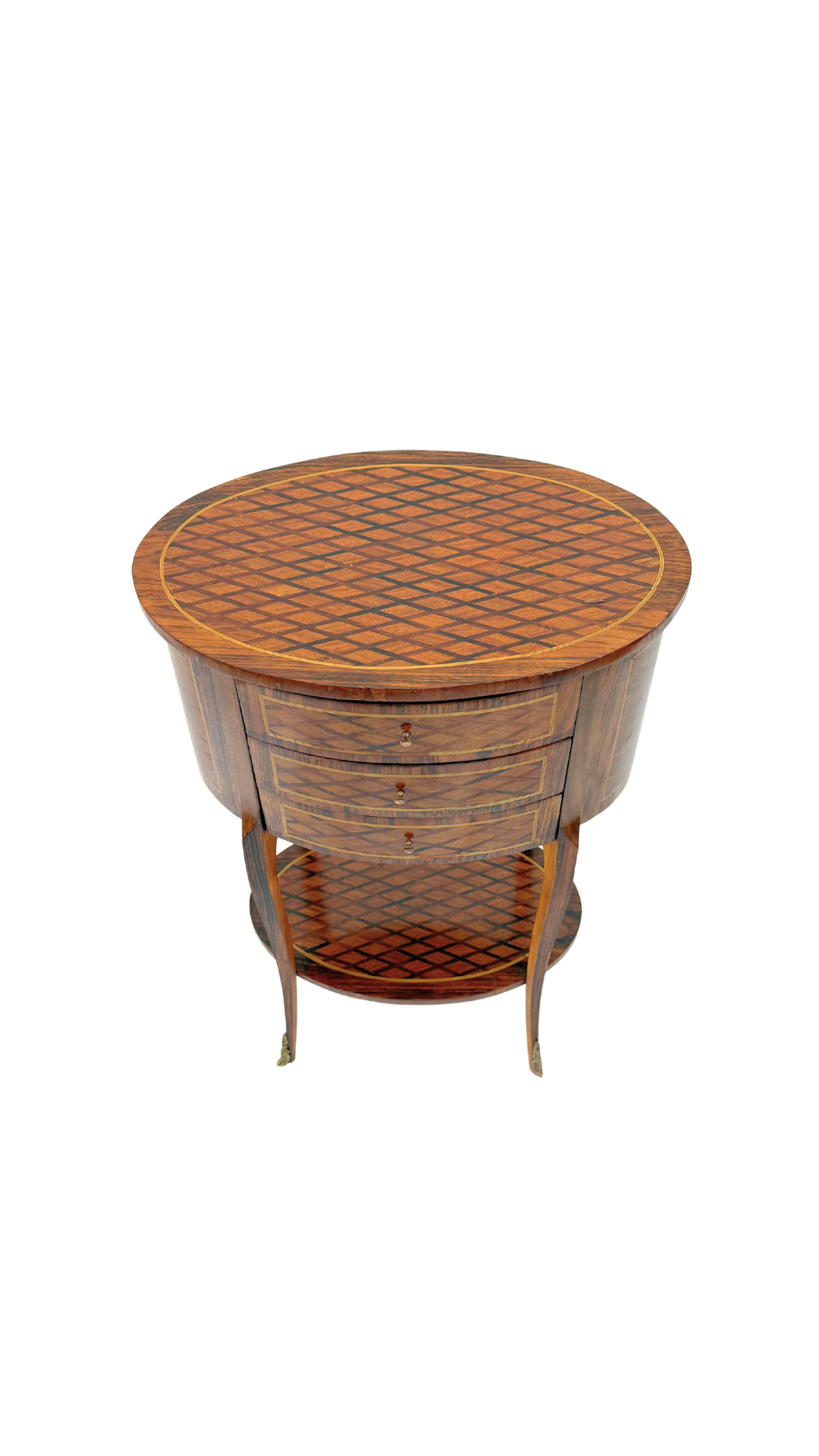 French Marquetry Bouillotte Table