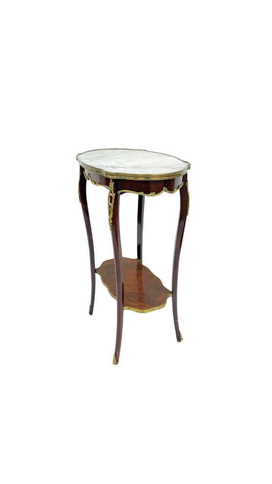 French Louis XV-Style Marble Top Table