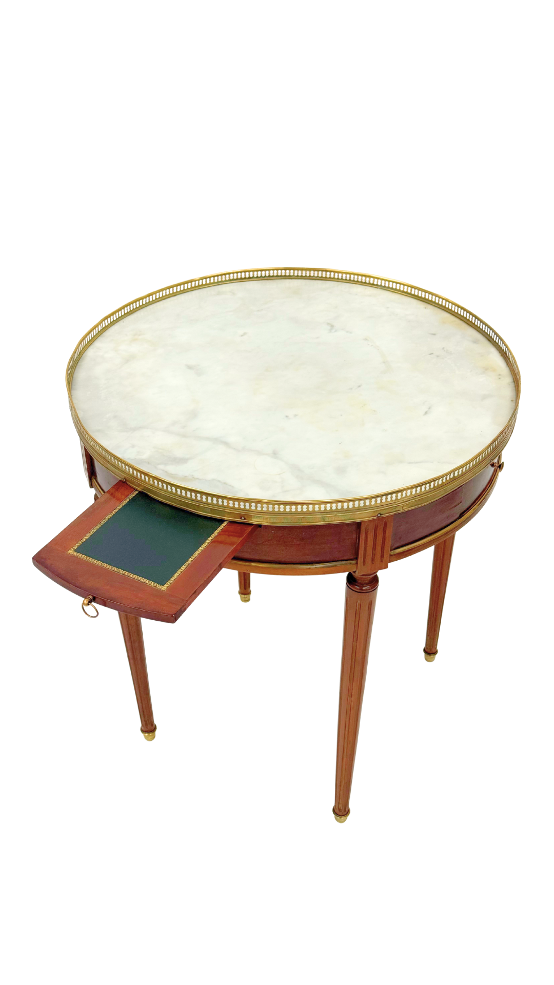 Louis XVI Style Bouillotte Table with Marble Top