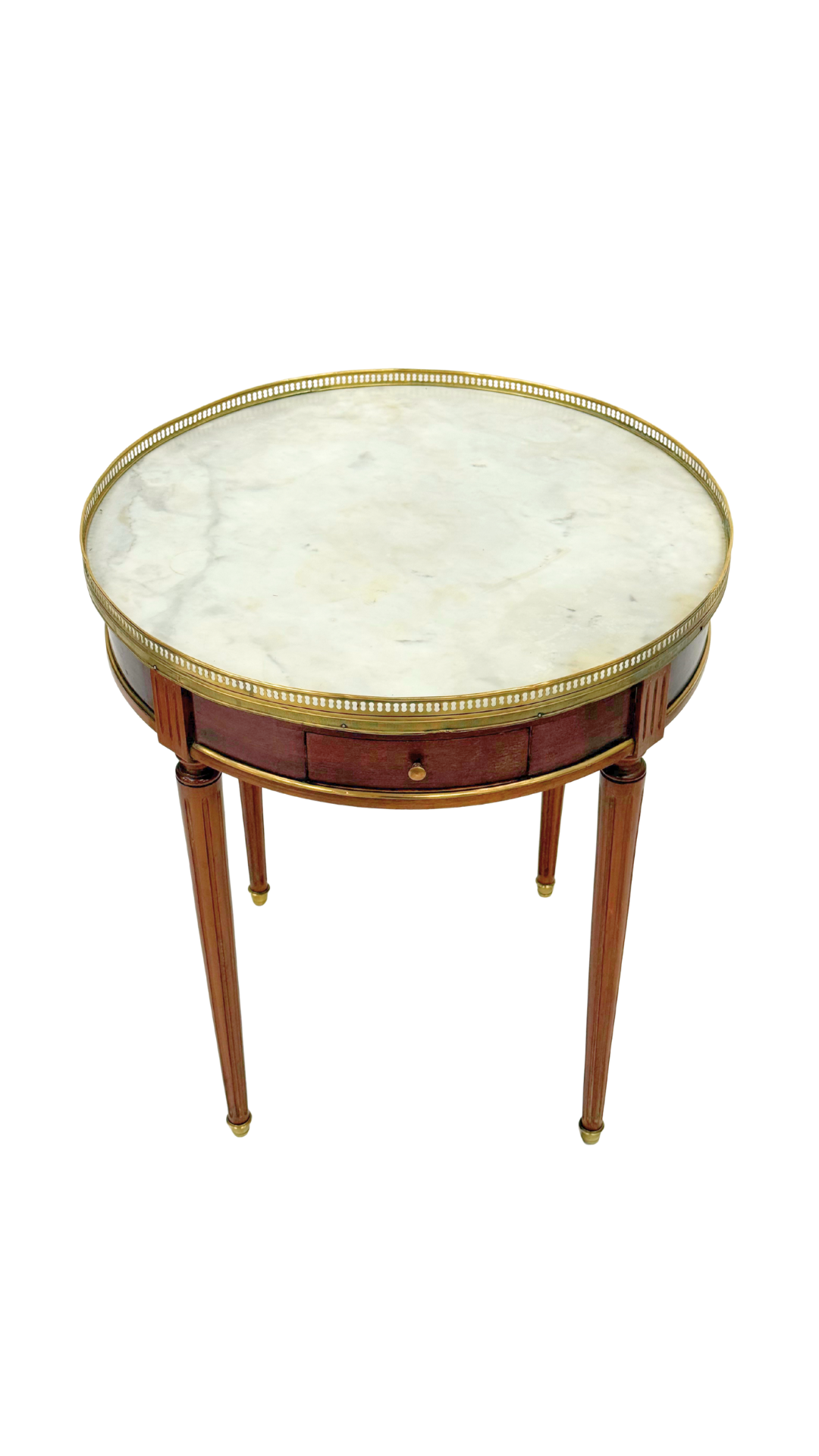 Louis XVI Style Bouillotte Table with Marble Top