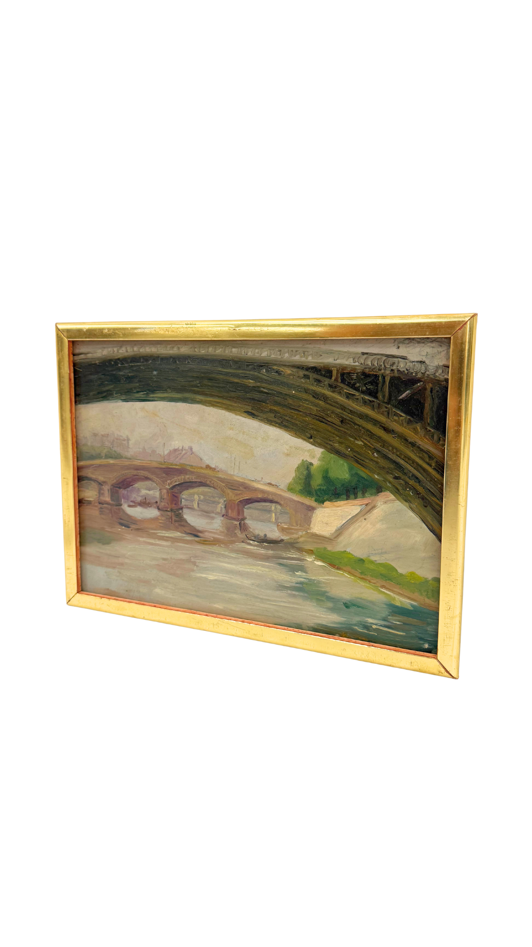 Vintage Parisian River Scene