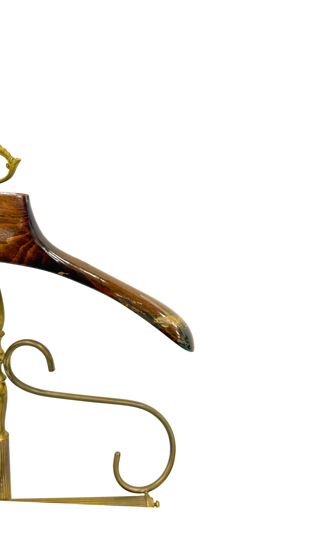 French Brass and Wood Valet