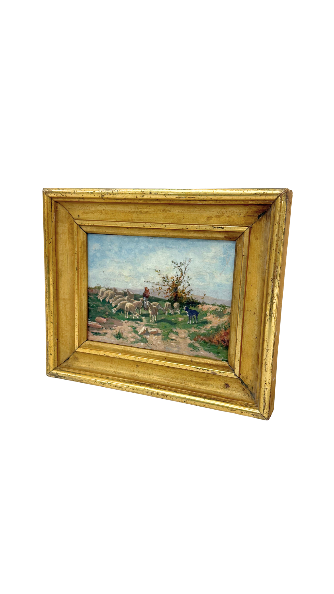 The Shepherd's Watch - Antique Pastoral Oil Painting