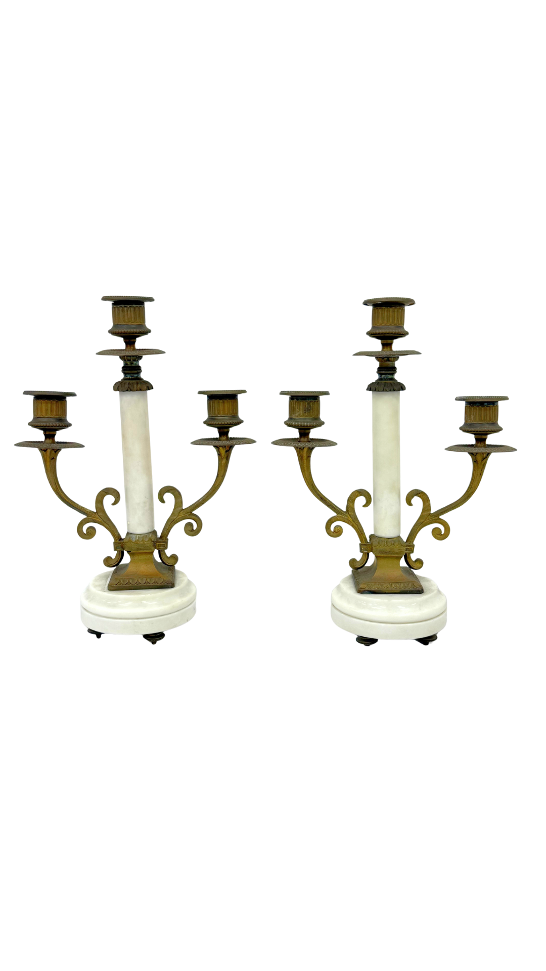 Alabaster and Bronze Candelabras