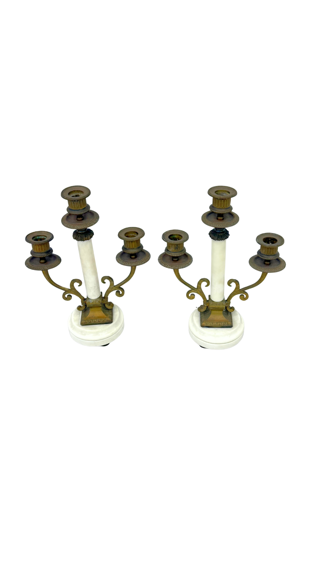 Alabaster and Bronze Candelabras