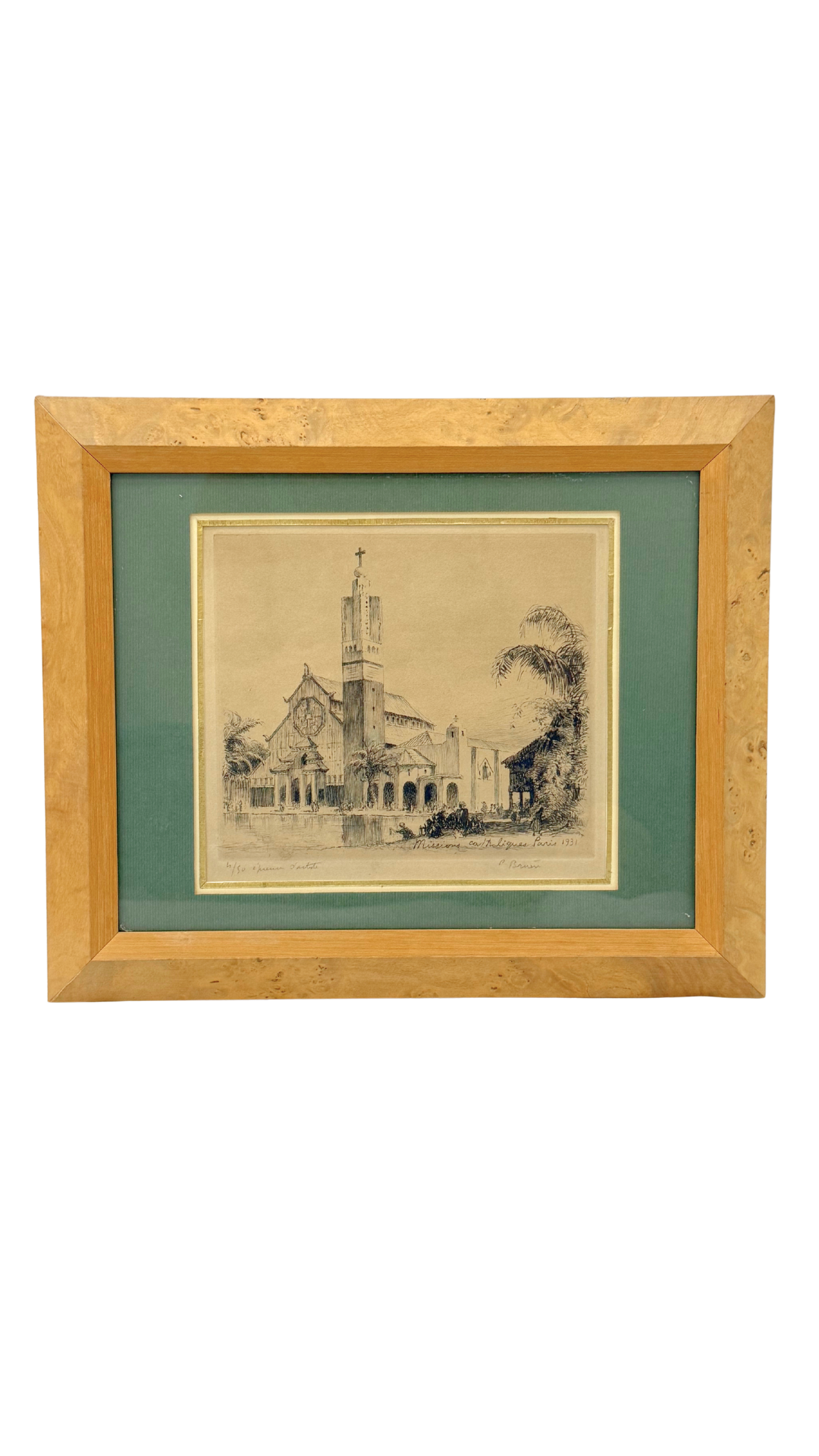 Architectural Etching of Cathedrale de Papeete