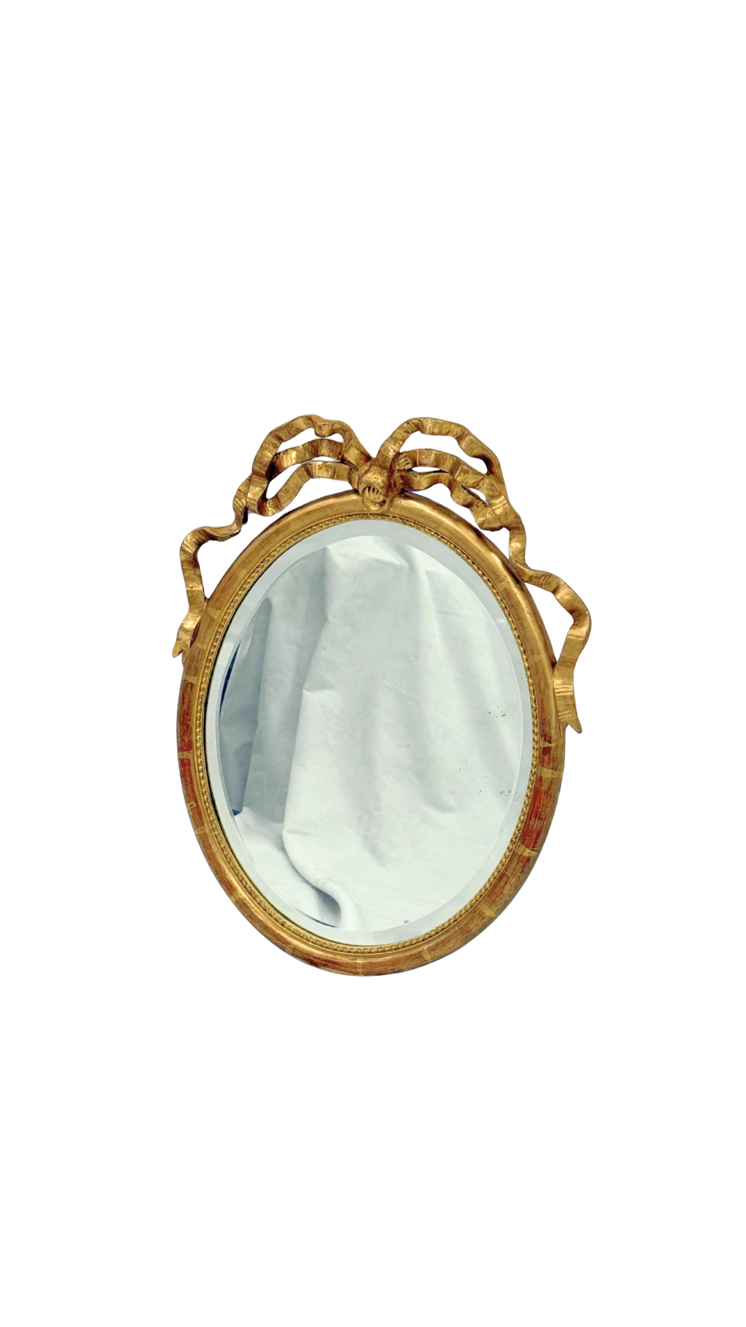 Antique French Giltwood Ribbon Mirror