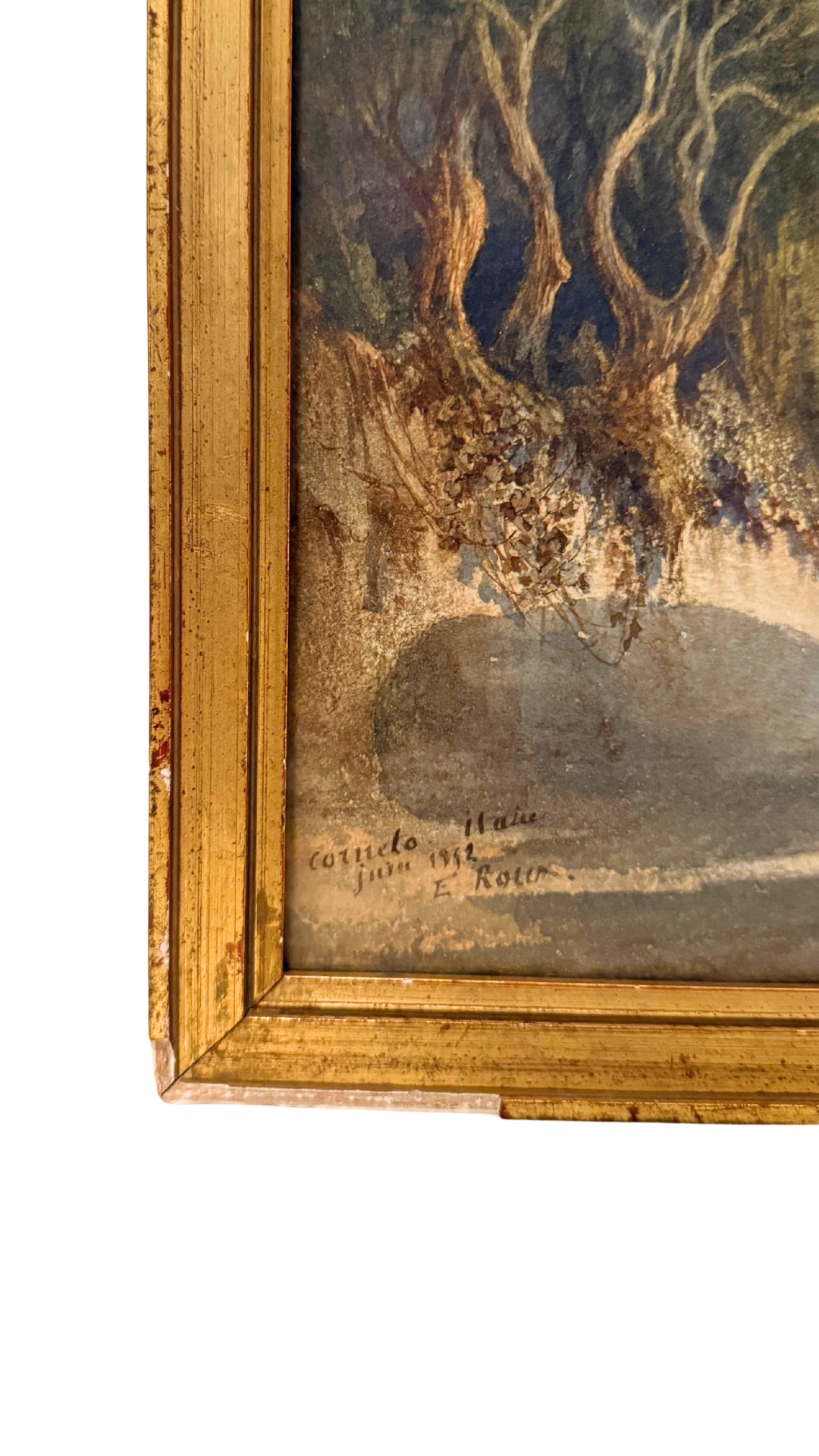 19th-Century Watercolor by Émile Roux – Cornedo, Italy (1852)
