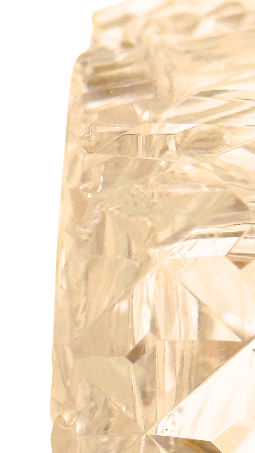Antique French Diamond-Cut Crystal Casket with Medallion