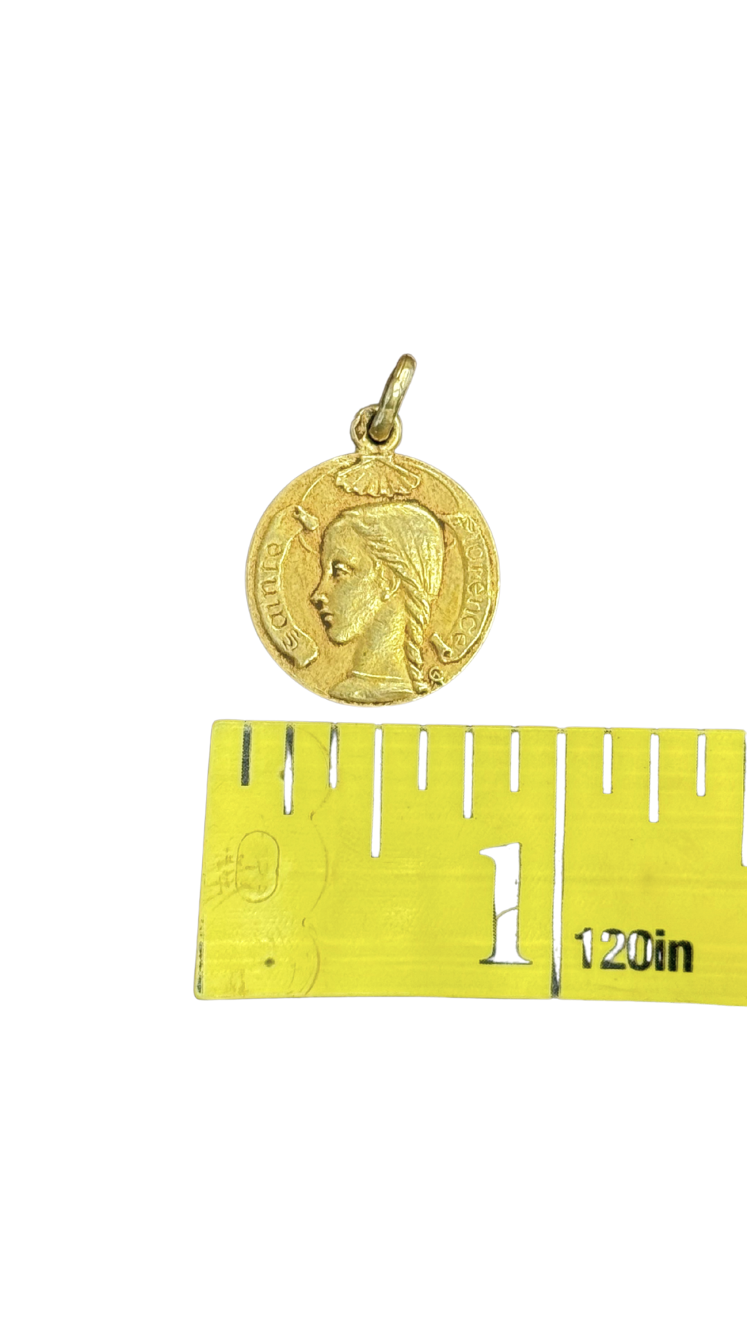 Antique Gold-Plated Sterling Silver Medal Sainte Florence
