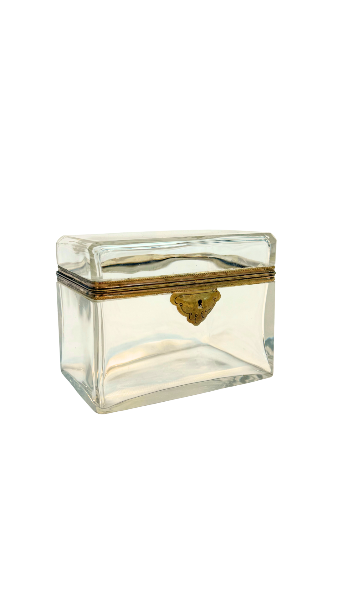 Antique Cut Crystal Casket with Ormolu Mounts