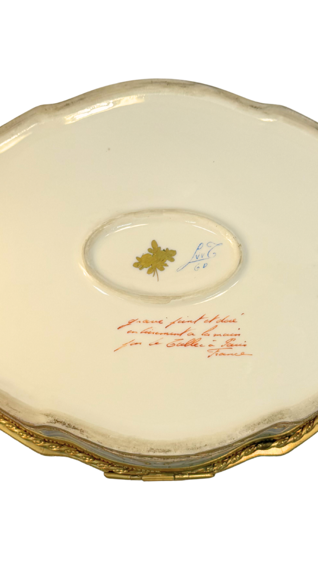 Camille Le Tallec Hand-Painted French Porcelain & Ormolu Casket