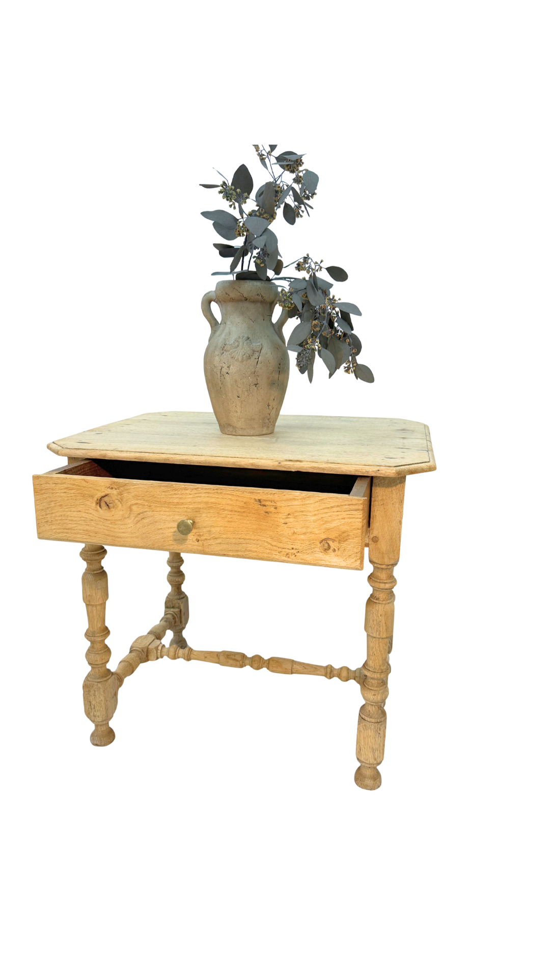 French Louis XIII Style Oak Table with Drawer