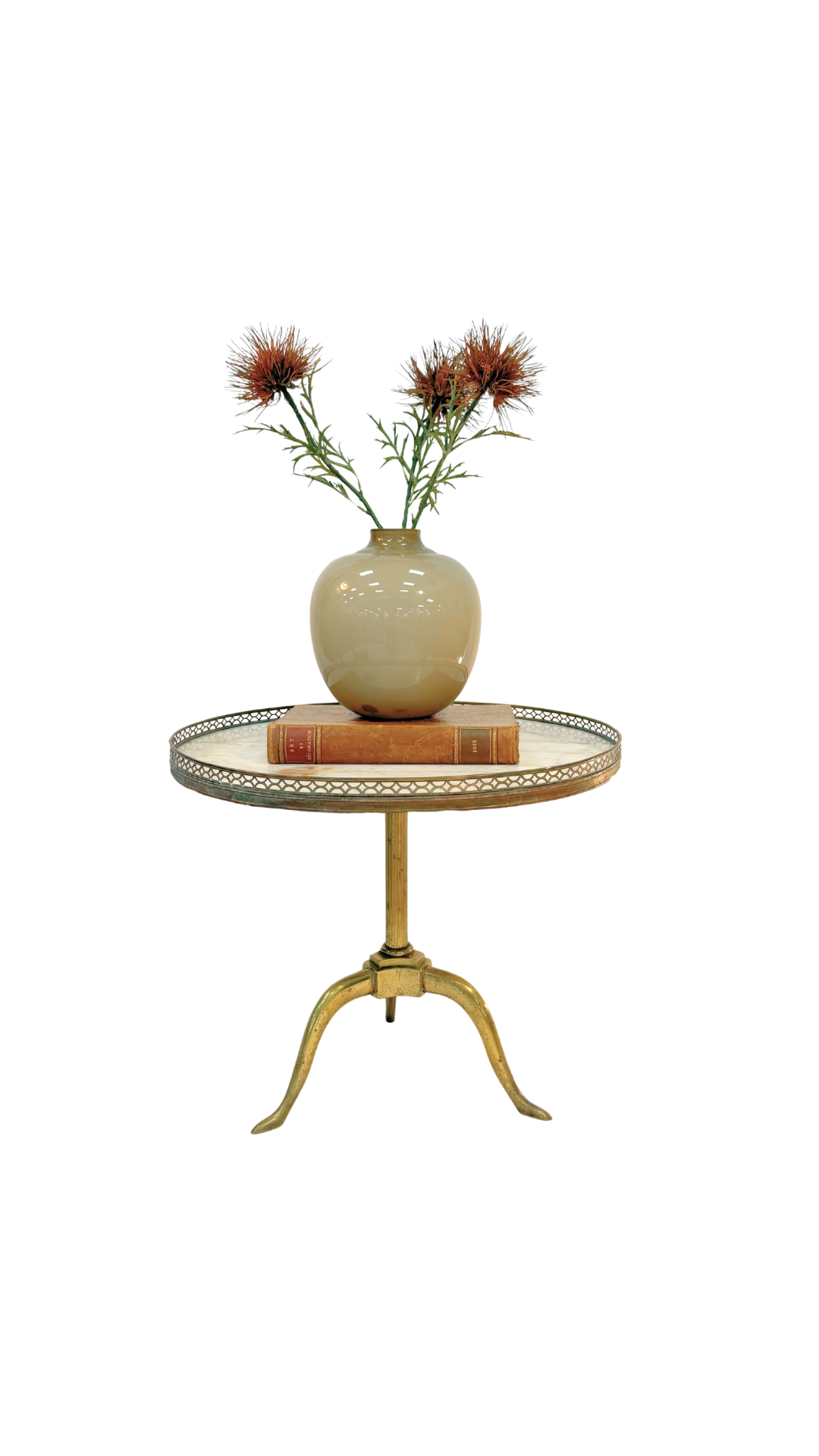 French Brass & Marble Guéridon Table