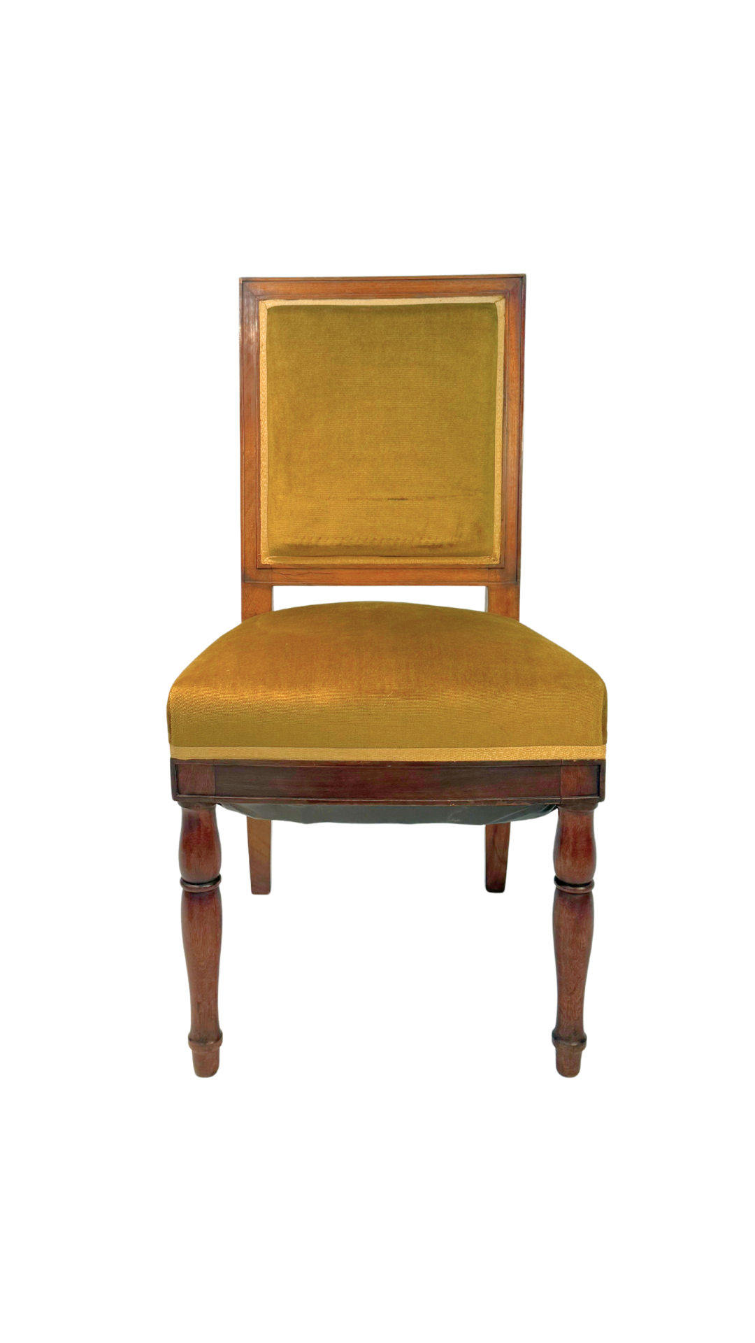 French Mahogany Side Chair with Velvet Upholstery