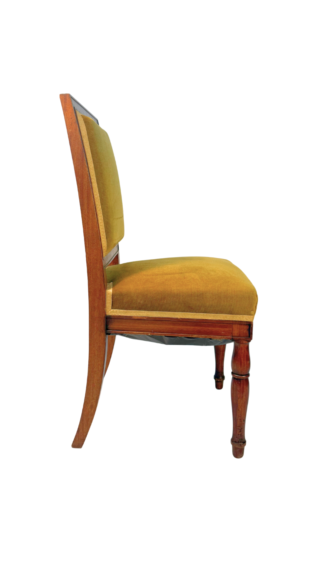 French Mahogany Side Chair with Velvet Upholstery