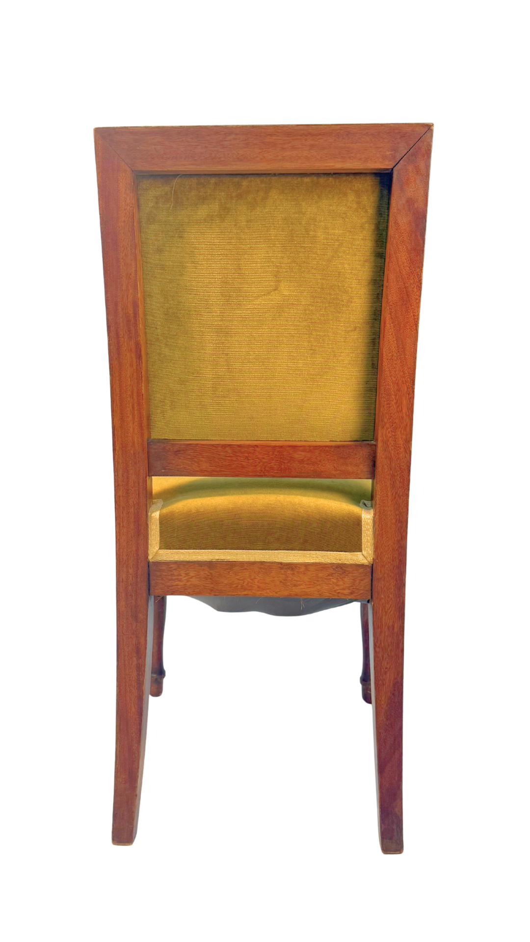 French Mahogany Side Chair with Velvet Upholstery
