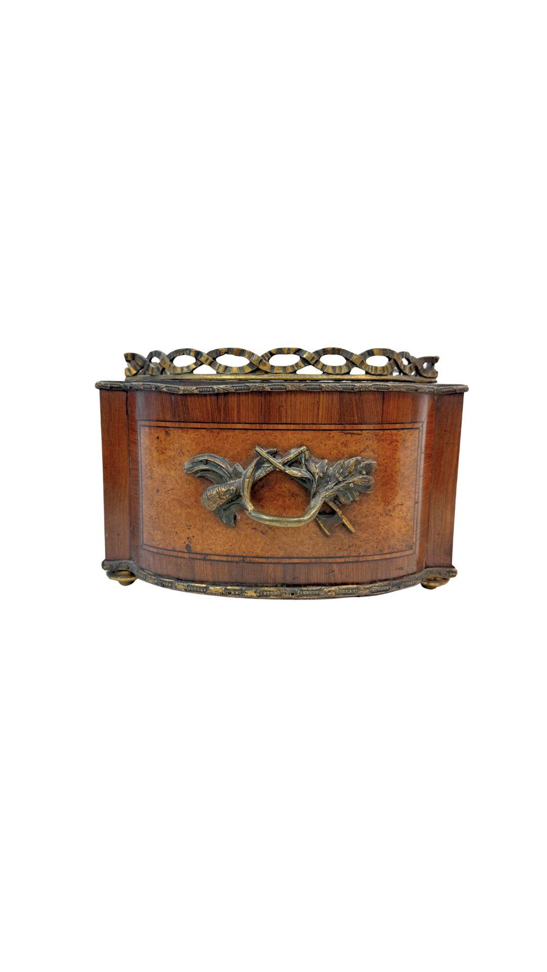 French Empire Revival Burl Wood & Ormolu Jardinière