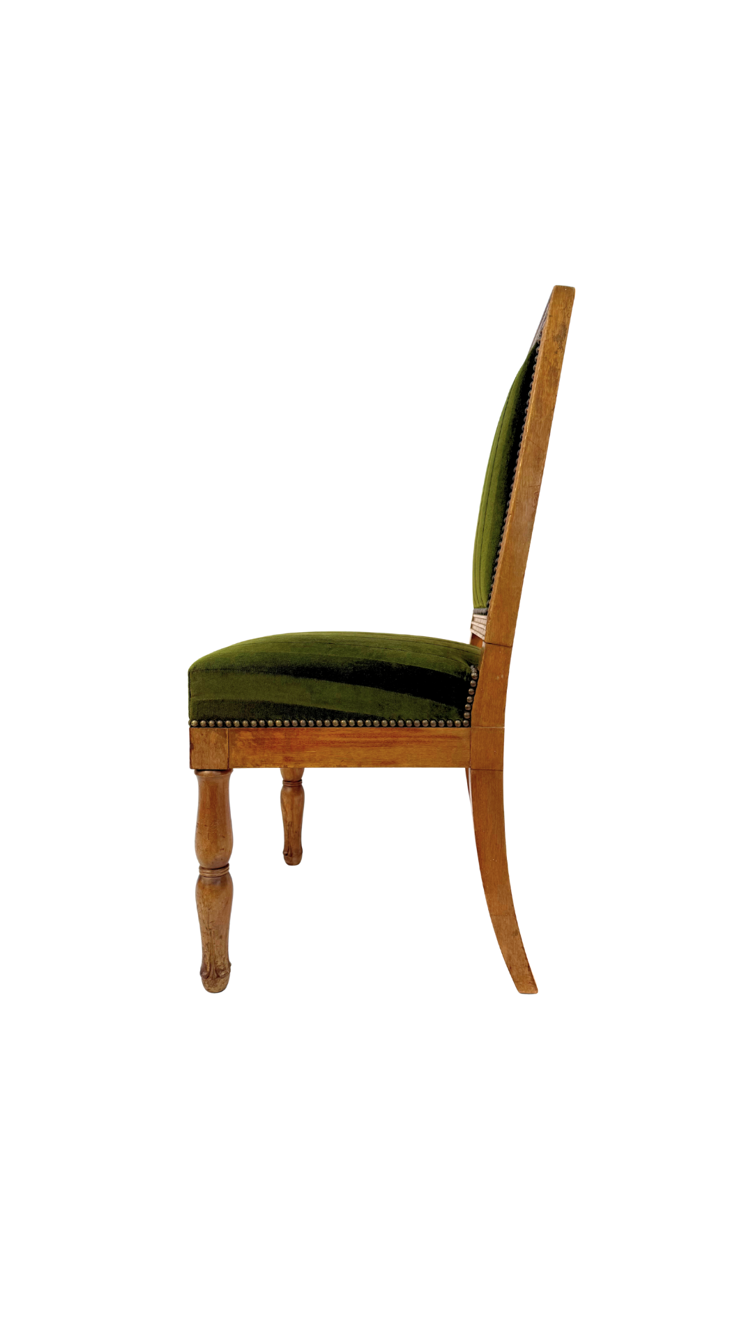 19th-Century French Empire Side Chair with Velvet Upholstery