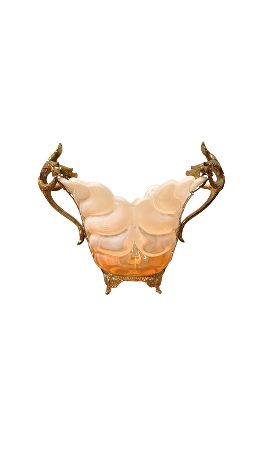 Duncan & Miller “Sylvan” Cranberry Opalescent Bride’s Basket