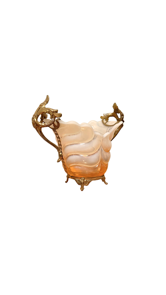 Duncan & Miller “Sylvan” Cranberry Opalescent Bride’s Basket